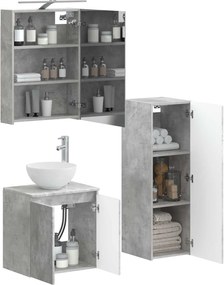 vidaXL Σετ Επίπλων Μπάνιου 4 pcs Γκρι Σκυροδέματος