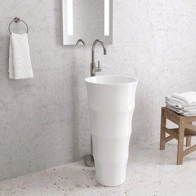 Νιπτήρας Επιδαπέδιος Louvre G-309 Φ42x83cm White Karag Porcelain