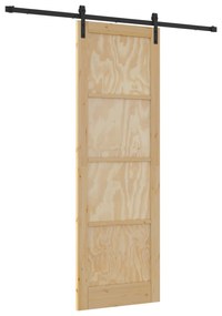 vidaXL Συρόμενη Πόρτα με Σετ Εξαρτημάτων 78x232 εκ Solid Ξύλο Πεύκου