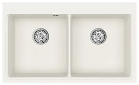 Helika Magna SQM 200 Ένθετος Γρανιτένιος Νεροχύτης Μ86xΠ51cm Λευκός