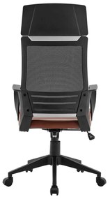 BF2500 Πολυθρόνα Γραφείου Διευθυντή Mesh Μαύρο - Pu Καφέ 58x62x116/126cm