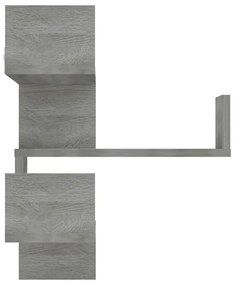 Γωνιακή Ραφιέρα Τοίχου Γκρι Sonoma 40x40x50 εκ. Επεξεργ. Ξύλο - Γκρι