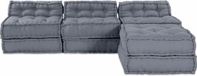 vidaXL Μονάδα Μοντέρνου Καναπέ 4 pcs Γκρι Ύφασμα