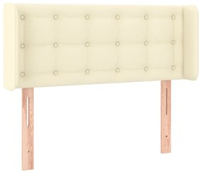 Κεφαλάρι με Πτερύγια Κρεμ 103x16x78/88 εκ. Συνθετικό Δέρμα 3118854