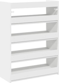 Ράφι παπουτσιών vidaXL Λευκό 60x25x81 cm Κατασκευασμένο ξύλο
