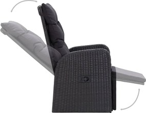 vidaXL Σετ Τραπεζαρίας Κήπου 5 Τεμαχίων Μαύρο