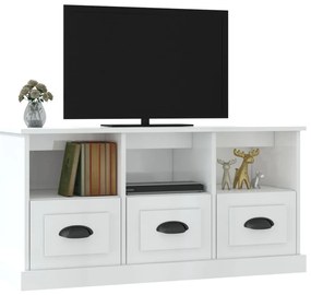 vidaXL Έπιπλο Τηλεόρασης Γυαλ. Λευκό 100x35x50 εκ. Επεξεργασμένο Ξύλο