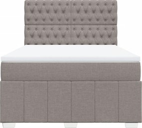 vidaXL Κρεβάτι Boxspring με Στρώμα Taupe 140x200 εκ. Υφασμάτινο