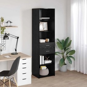 vidaXL Highboard Μαύρη Οξυά 50 x 42,5 x 185 εκ. Επεξεργασμένο ξύλο