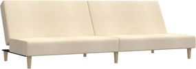 vidaXL Καναπές Κρεβάτι Διθέσιος Κρεμ Υφασμάτινος