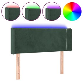 Κεφαλάρι Κρεβατιού LED Σκούρο Πράσινο 103x16x78/88εκ. Βελούδινο 3123141