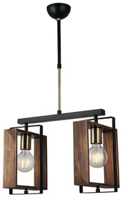 Φωτιστικό Οροφής Karo 341LCA1157 53x92cm 2xE27 40W Brown-Black Opviq