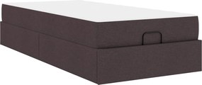vidaXL Σκελετός κρεβατιού με στρώμα 2 pcs Ώχρα ύφασμα