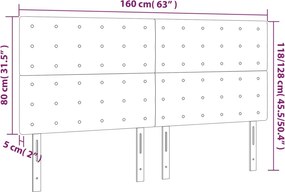 vidaXL Κεφαλάρι Κρεβατιού LED Γκρι 160x5x118/128 εκ
