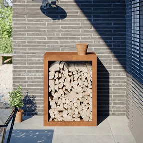 Ράφι για καυσόξυλα vidaXL 60x40x80 cm Ατσάλι σκληρυθέν στον αέρα