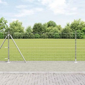 vidaXL Φράχτης με Στήλες. Ασημί 0.8 x 10 m Ατσάλι
