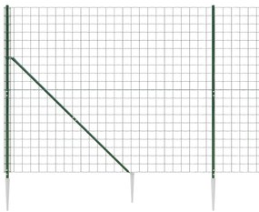 vidaXL Συρματόπλεγμα Περίφραξης Πράσινο 1,6 x 10 μ. με Καρφωτές Βάσεις