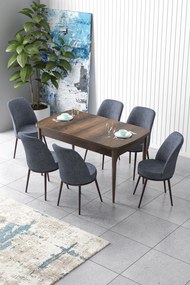 Extendable Dining Table &amp; Chairs Set (7 Pieces) Zen - Baroque, Fume Baroque
Fume