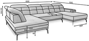 Γωνιακός καναπές Lamotta II-Αριστερή-Mpez Anoixto