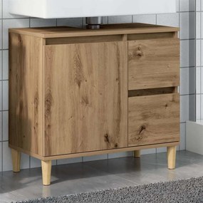 vidaXL Ντουλάπι Νιπτήρα Αρτισιανή Δρυς 65x33x60 εκ. Επεξ. Ξύλο