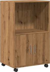 vidaXL Ντουλάπι Τροχήλατο Αρτισιανή Δρυς 55x40x91 εκ. από Επεξ. Ξύλο