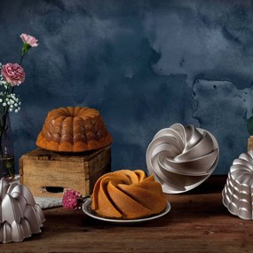 Φόρμα ψησίματος Dr.Oetker Twist 2552, 22 cm, Στρογγυλό, Χυτό αλουμίνιο, Ασημί
