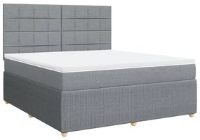 ΚΡΕΒΑΤΙ BOXSPRING ΜΕ ΣΤΡΩΜΑ ΑΝΟΙΧΤΟ ΓΚΡΙ 180X200 ΕΚ. ΥΦΑΣΜΑΤΙΝΟ 3294435