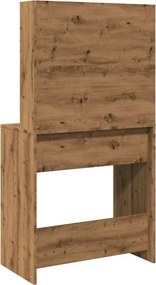 vidaXL Κομοδίνο με LED Artisan Oak 74,5x40x141 cm