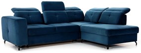 Γωνιακός καναπές Κρεβάτι BELAVIO L, με αποθηκευτικό χώρο, μπλέ 272x107x207cm-Δεξιά γωνία-BOG3244