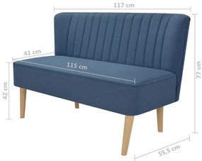 vidaXL Καναπές Μπλε 117 x 55,5 x 77 εκ. Υφασμάτινος