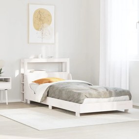 vidaXL Σκελετός Κρεβ. Χωρίς Στρώμα Λευκό 75x190 εκ Μασίφ Πεύκο