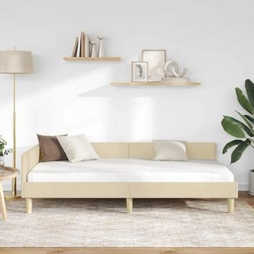 vidaXL Κρεβάτι Γωνίας Κρεμ 80 x 200 cm ύφασμα