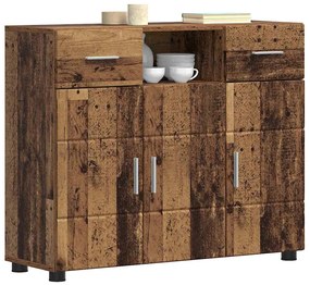 vidaXL Πλαϊνό γραφείο με συρτάρι Παλαιό ξύλο 88.5 x 30.5 x 73 εκ