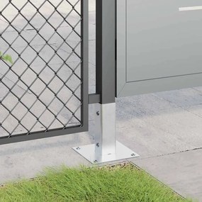 vidaXL Βάσεις στύλων τετράγωνες 4 τεμάχια Ασημί Γαλβανισμένος χάλυβας