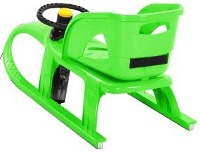 vidaXL Έλκηθρο με Κάθισμα και Τιμόνι Πράσινο 102,5x40x23 εκ. Πολυπροπ.