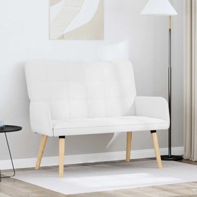 vidaXL Καναπές 2 ατόμων Λευκό 115 x 61 x 87 εκ. Ύφασμα