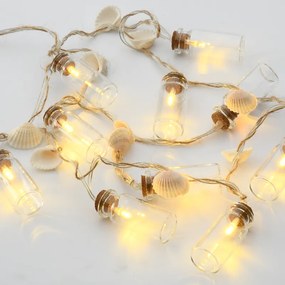 "GLASS BOTTLE - SHELL", 10 LED ΛΑΜΠΑΚΙΑ ΣΕΙΡΑ ΜΠΑΤΑΡΙΕΣ (2xAA), WW, IP20, 135+30cm, ΔΙΑΦ. ΚΑΛ. ΤΡΟΦ. ACA F04101102