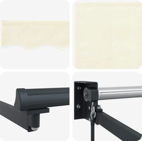 vidaXL Χειροκίνητη Ανακλινόμενη Σκίαση Κρεμ 3 x 2 m