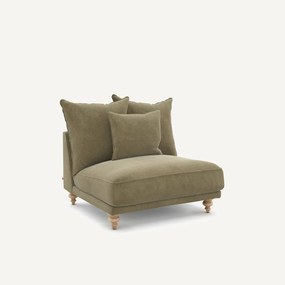 Πολυθρόνα χωρίς μπράτσα από λινό βελούδο, LAZARE