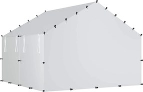 vidaXL Κοτέτσι με Οροφή Ασημί 200 x 200 x 150 cm Γαλβανισμένος Χάλυβας