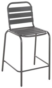 BAR STOOL MEDIUM HEIGHT LAURA  METAL FRAME AND ALUMINUM IN GREY 58x58x100Hcm.