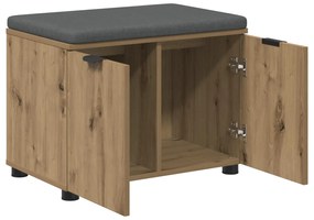 vidaXL Παγκάκι Χαλωρίου με μαξιλάρι Τεχνίτικη Δρυς 60 x 38 x 46 εκ