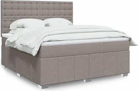 vidaXL Κρεβάτι Boxspring με Στρώμα Taupe 180x200 εκ. Υφασμάτινο