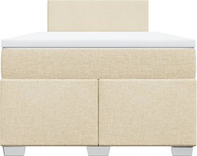 vidaXL Κρεβάτι Boxspring με Στρώμα Κρεμ 120x200 εκ. Υφασμάτινο