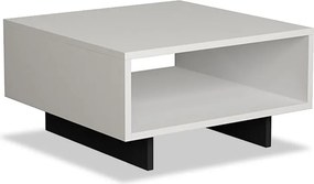 Τραπέζι σαλονιού Hola pakoworld antique λευκό-ανθρακί 60x60x32εκ