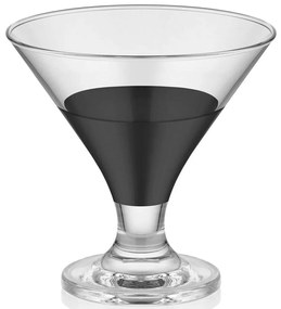 Μπωλ Παγωτού Με Πόδι (Σετ 6Τμχ) 742TMA4705 9x8x8cm 210ml Clear-Black Hermia Glass