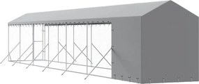 vidaXL Κλουβί Σκύλου Εξ. Χώρου με Οροφή Ασημί 2x14x2,5 μ. Γαλβ. Ατσάλι