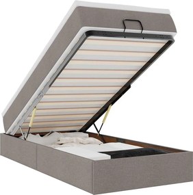vidaXL Οθωμανικό κρεβάτι με στρώμα Taupe 90x190cm ύφασμα