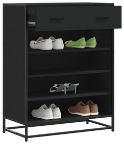 Ντουλάπα παπουτσιών Μαύρο Επεξεργασμένο ξύλο και μέταλλο