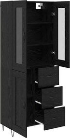 vidaXL Highboard Μαύρη Οξυά 69,5 x 34 x 90 εκ. Επεξεργασμένο Ξύλο